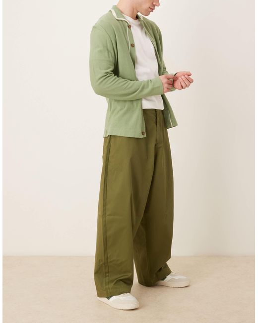 ASOS – besonders weit sitzende hose in Green für Herren