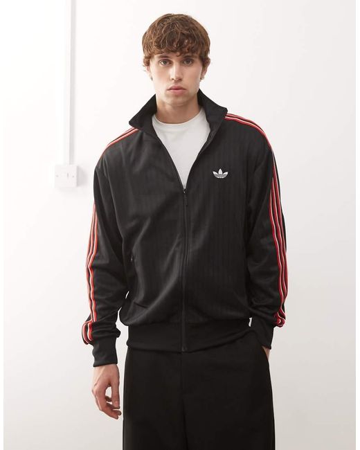 Adidas Originals Black Firebird Loose Pinstripes Track Top for men