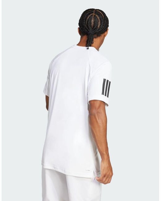 Adidas Originals White Club Tennis Climacool 3-Stripes Tee for men