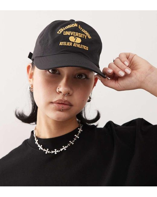 Cappellino Con Ricamo E Stampa di Collusion in Black