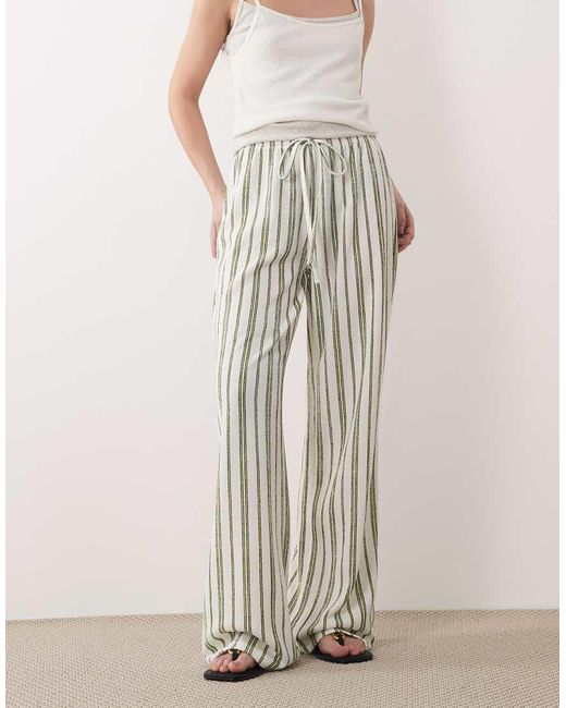 Wednesday's Girl Natural Wednesdays Girl Jersey Tie Waist Wide Leg Trouser