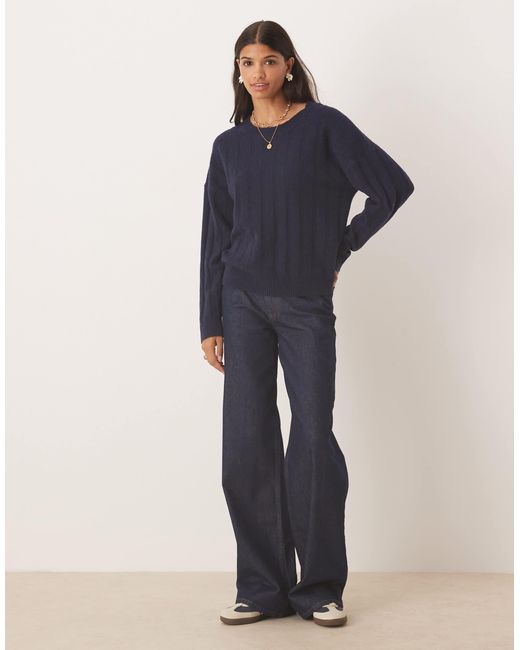 Pull en maille côtelée Glamorous en coloris Blue