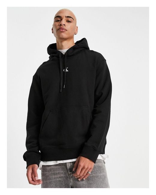Calvin Klein Denim Cut Off Two Tone Logo Hoodie in Black for Men | Lyst ...