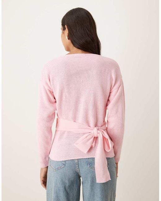 Glamorous Pink Wrap Cardigan