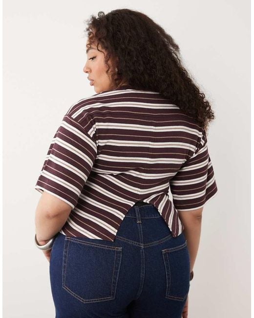 ASOS Asos Design Curve Textured Knit Corset Waist T-Shirt