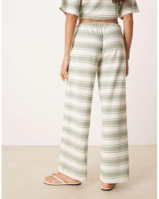 Pantalones A De Pernera Ancha De Punto De (Parte De Un Conjunto) ASOS de color Natural