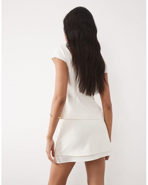 ASOS White Tailored Wrap Mini Skort
