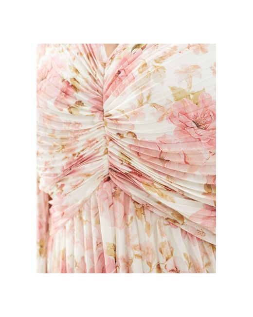 Forever New Pink Ruched Pleated Midaxi Dress