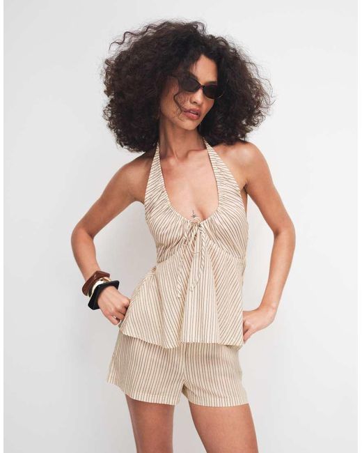 Collusion White Micro Beach Shorts