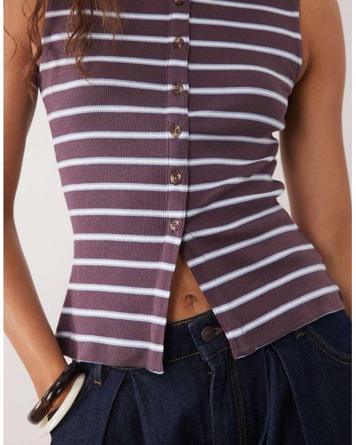 Brave Soul Blue Button Down Vest