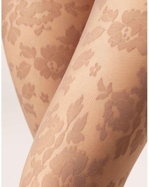 Calzedonia Natural Floral Sheer Tights