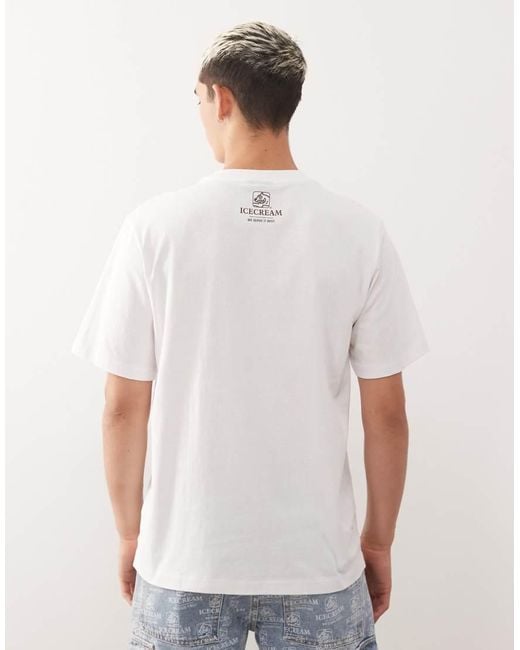 ICECREAM T-Shirt Met 'We Serve It Best' Print in het White voor heren
