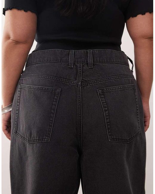 Collusion Black Plus X001 Antifit Mid Rise Jeans