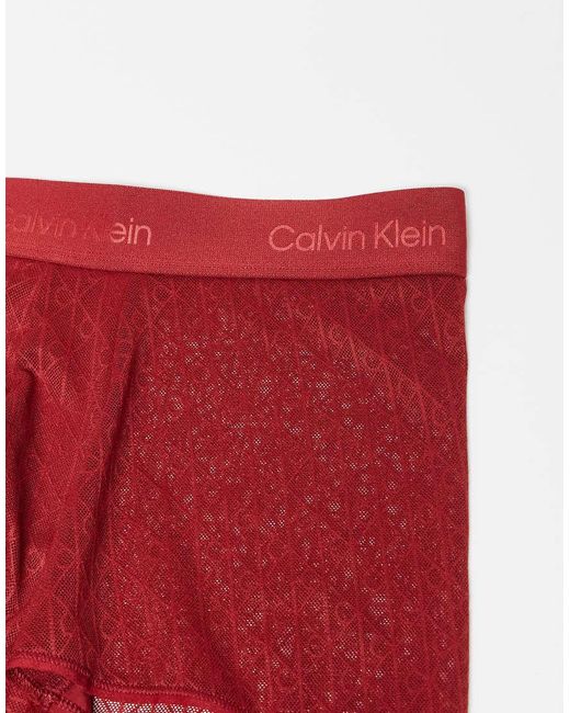 Calvin Klein Red Lace Low Rise Trunk for men