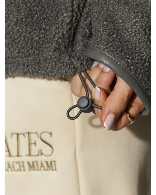 South Beach Gray Fleece Back Borg 1/4 Zip Jumper