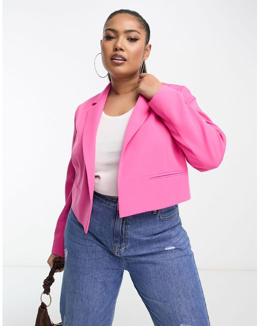 Yours Blue Tailored Cropped Blazer