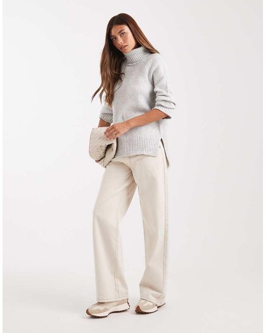 Brave Soul White High Neck Soft Touch Jumper