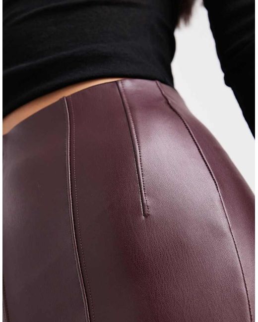 New Look Red Pu Leggings