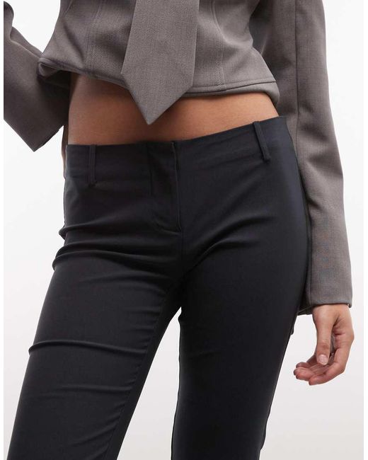 Monki Gray Ruffle Capri Trousers