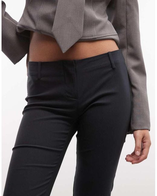 Monki Gray Ruffle Capri Trousers