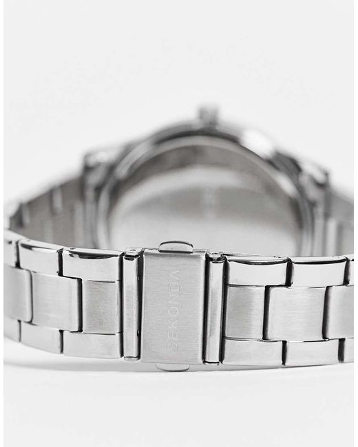 Sekonda Metallic Taylor 41Mm Analogue Watch With Alloy Round Case, Stainless Steel Bracelet And Dial