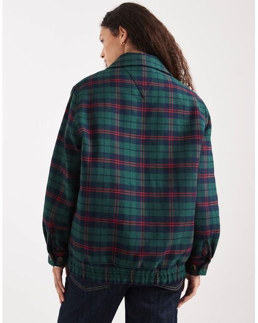 Tommy Hilfiger Blue Tommy Girl Padded Tartan Zip Up Jacket