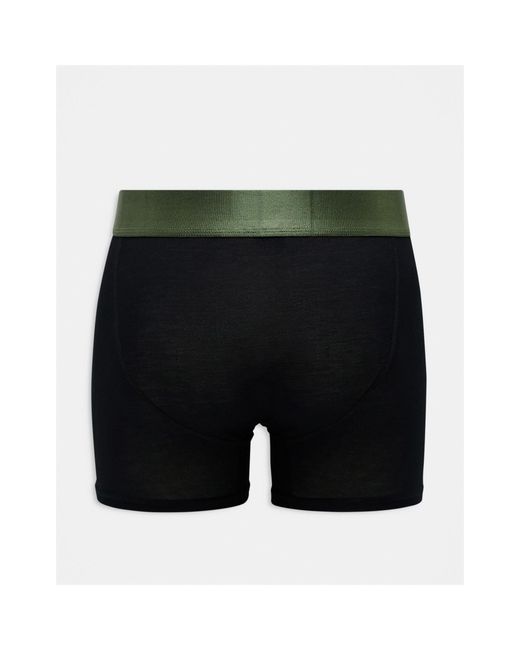 Reebok Black Collier 3 Pack Trunks With Shine Waistband for men