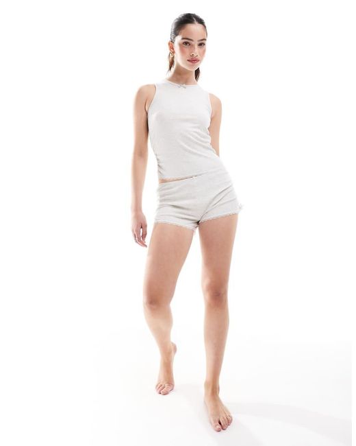 Cotton On White Rib Ruffle Cami Sleep Top