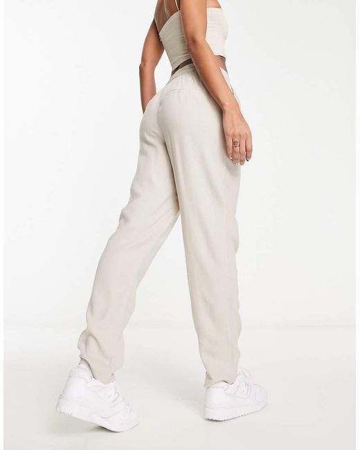 Vero Moda Natural Linen Blend Tapered Trousers