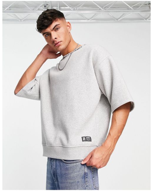 DKNY Gray Dkny Relaxed Fit Short Sleeve Sweatshirt for men