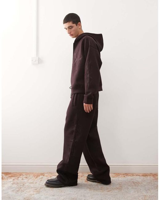 Weekday Black Co-ord Simon Scuba Sweatpants With Embroide Graphic for men