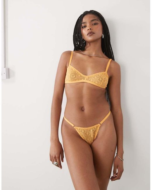 Motel Brown Uras Lace Thong