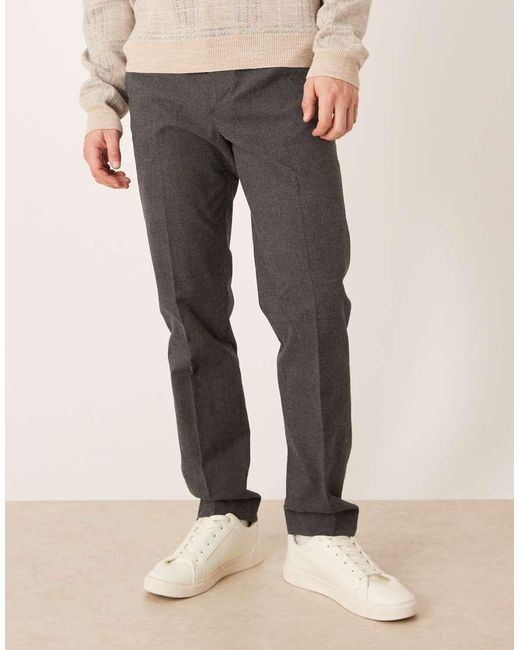Mango Natural Tailored Tweed Trousers for men