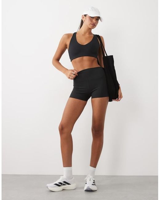4505 Black Active V-neck Racer Back Medium Support Sports Bra
