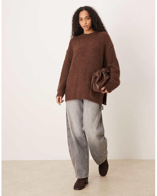 Glamorous Brown Round Neck Jumper