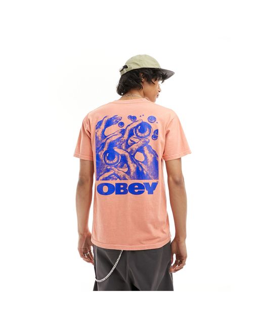 Obey White Eye Back Graphic T-shirt for men