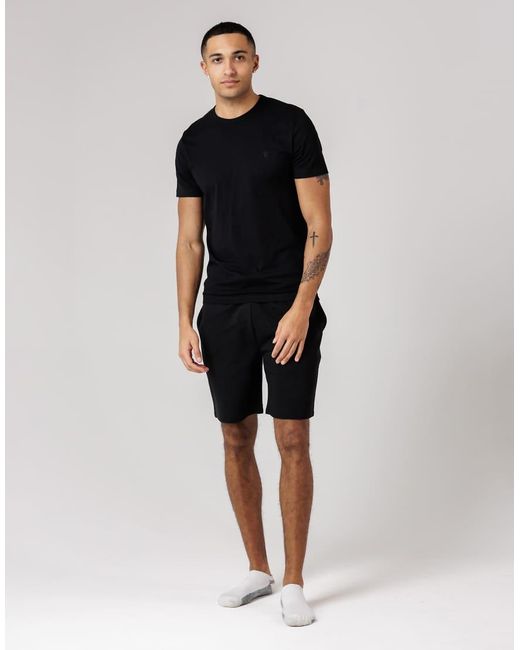 French Connection Black Cotton T-Shirt And Shorts Co Ord Set for men