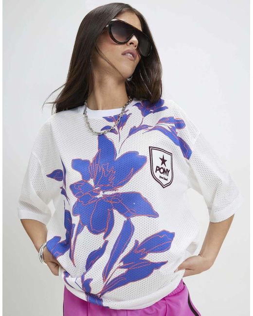 River Island Pink Pony Floral Sports T-Shirt