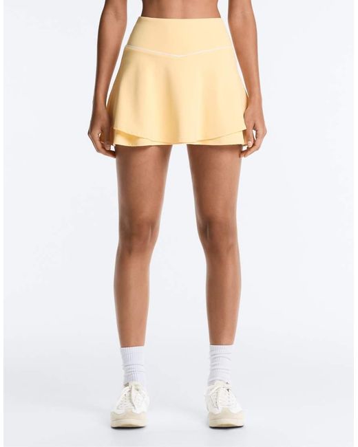 Oysho Natural Comfortlux High-rise Piping Mini Skirt