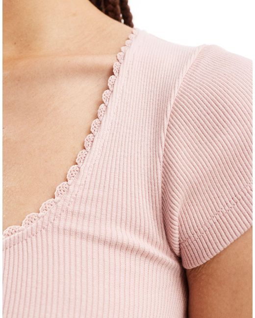 Motel Pink Ribbed Bow Detail Baby T-shirt