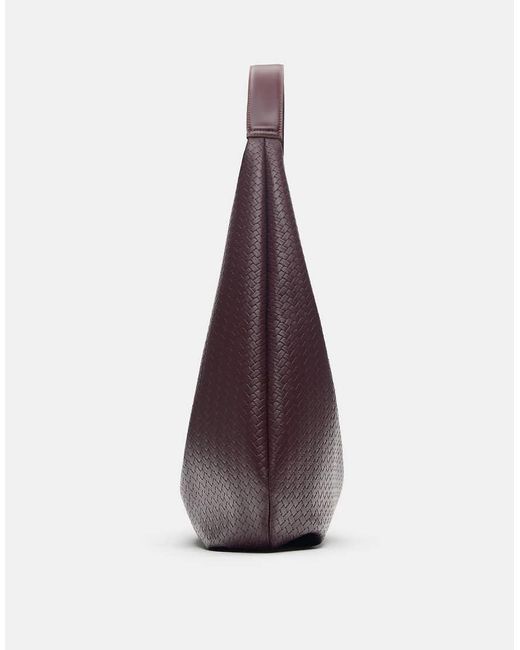 Pull&Bear Purple Woven Effect Shopper Bag