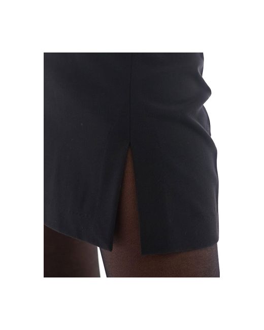 ASOS Black Petite Tailored Mini Skirt With Front Slit