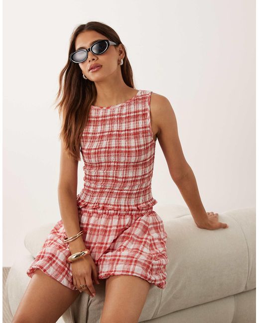 ASOS Red Shirring Top