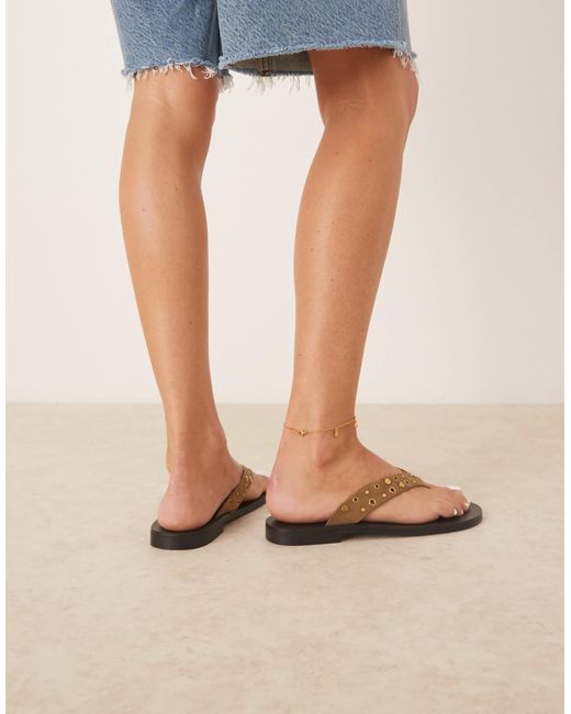 Mango Brown – ledersandalen