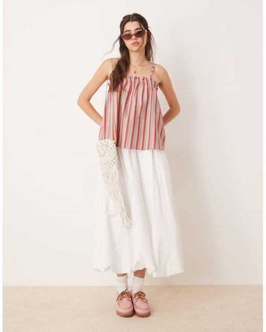ASOS Pink Linen Blend Trapeze Cami Top