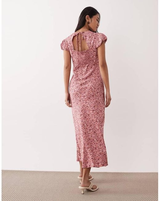 Nobody's Child Pink Willow Cap Sleeve Midi Dress