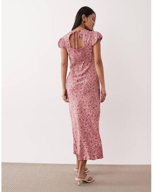 Nobody's Child Pink Willow Cap Sleeve Midi Dress
