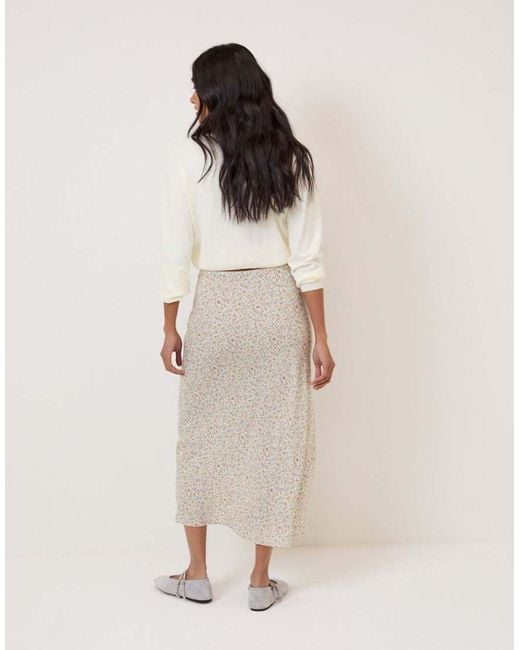 Nobody's Child Natural Ditsy Floral Mila Midi Skirt