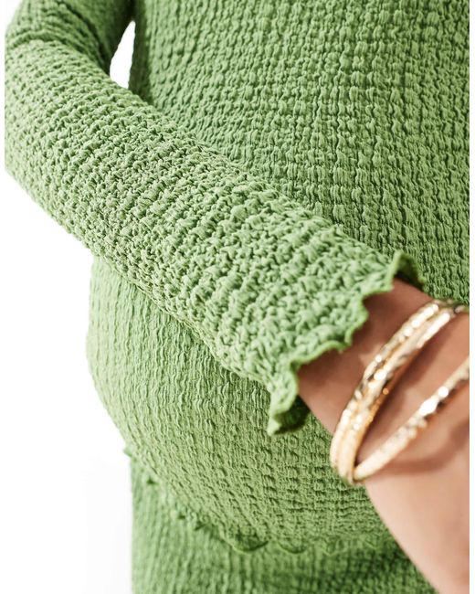 Mama.licious Green Mamalicious Maternity Textured Jersey Wide Sleeve Top Co-Ord