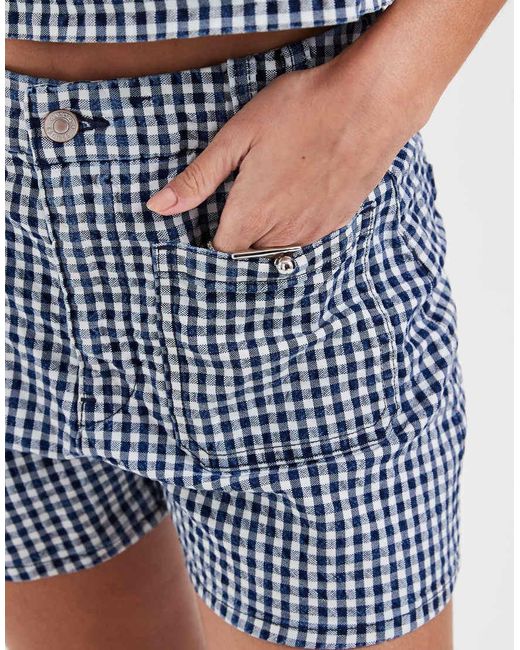 Gap Blue Seersucker Denim Mom Shorts Co-Ord
